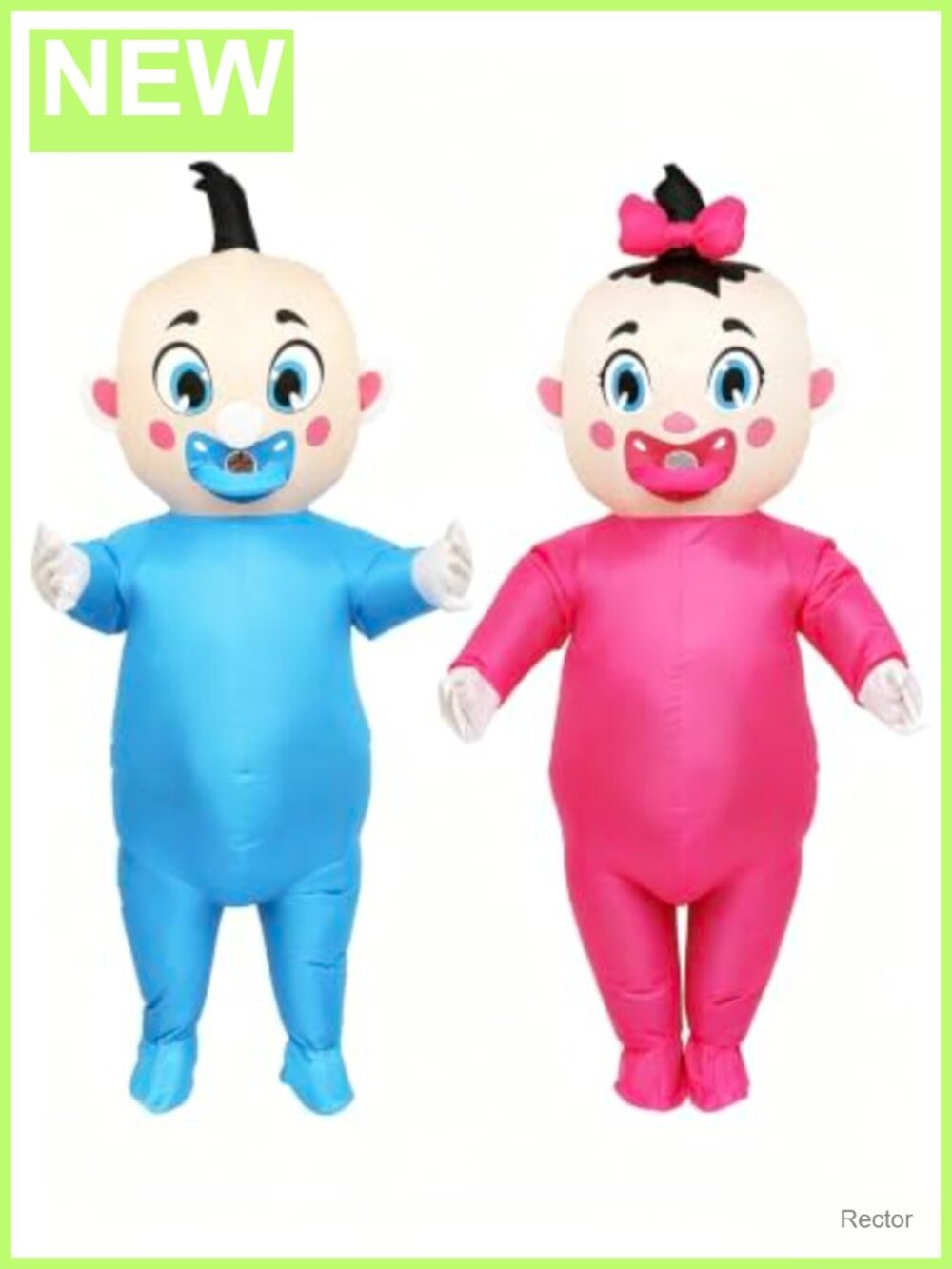 2 Pack 91" Inflatable Baby Costume Blow Up Outfit for Gender Reveal Party